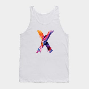 Colorful Painted Initial Letter X Tank Top